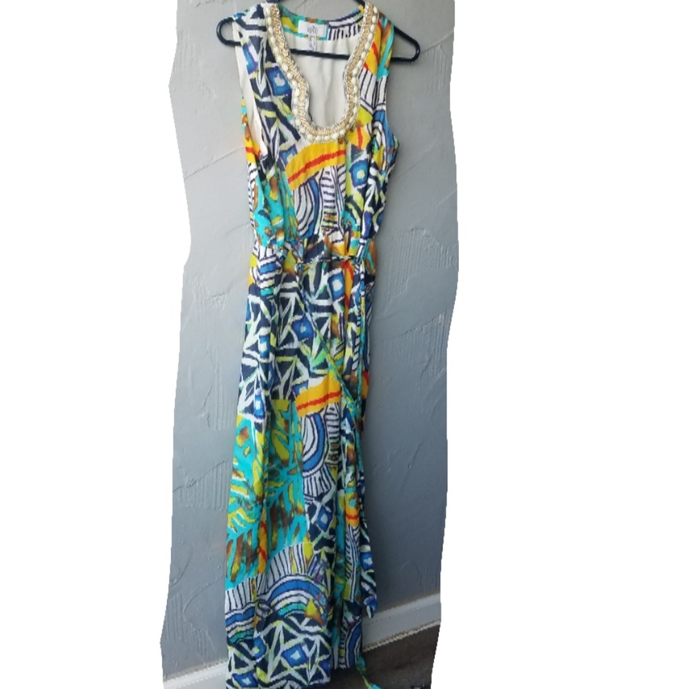 Badgley Mischka beaded patterned maxi 12